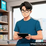 웹툰작가 비즈니스 모델 분석 - A modern digital artist’s workspace featuring a computer screen displaying a colorful webtoon interf...